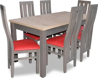 Image de Set complet Table de salle à manger 6x Chaises Set de salle à manger Groupe de tables 7pcs Nouveau
