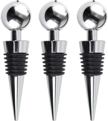 Produktbild von Weinflaschenverschlüsse und Champagnerverschlüsse – Set mit 3 Stück – Chrom