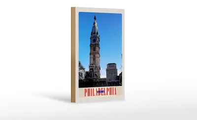 Produktbild von Holzschild Reise 12x18 cm Philadelphia USA Amerika Architektur