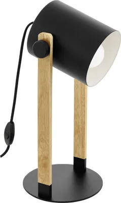 Produktbild von Eglo Tischleuchte Hornwood schwarz-creme-braun 42 x 18 cm E27