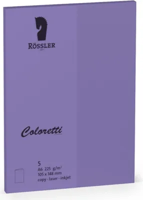 Produktbild von Rössler Papier 220706592 Coloretti Doppelkarte - A6 hoch, 5 Stück, lila