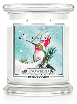 Imagen del producto de Vela Kringle Candle Snowbird, tamaño mediano, con dos mechas (411g)
