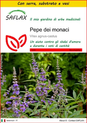 Immagine prodotto di SAFLAX Insieme di coltivazione - Pepe dei monaci - 30 semi - Vitex