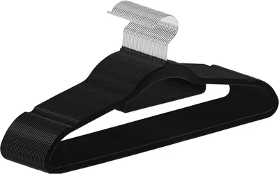 Produktbild von Juskys Kleiderbügel Samt 30er Set - Bügel rutschfest, schmal - Samtbügel 30 Stück Schwarz