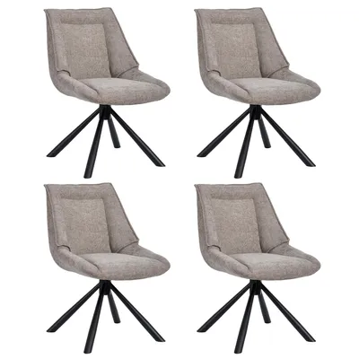 Produktbild von Duhome Esszimmerstuhl 4er Set Küchenstuhl 180° drehbar Stuhl aus Chenille-Stoff und Metallgestell Loungestuhl mit Rückstellfunktion, Grau