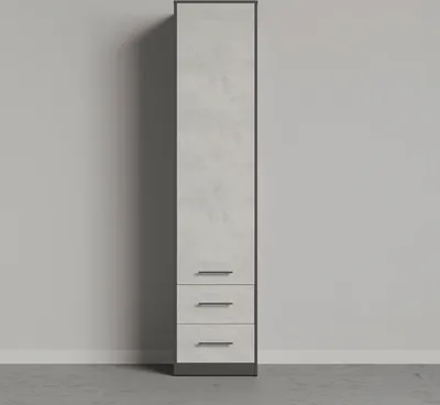 Produktbild von SMARTBett Schrank Kleiderschrank Aktenschrank 50cm mit 2 Schubladen Anthrazit/Beton