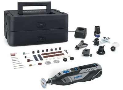 Produktbild von DREMEL® 8250, Kabelgebundenes Multifunktionswerkzeug, 65 Zubehöre, 5 Aufsätze