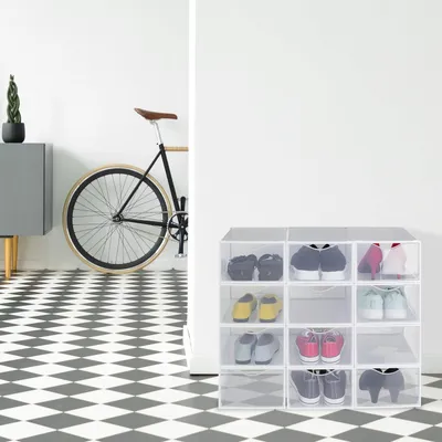 Produktbild von Transparente Schuhaufbewahrungsboxen, 12er-Set