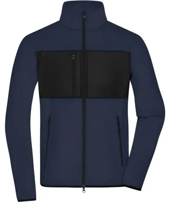 Produktbild von James and Nicholson - Fleecejacke für Herren LT2271 (XL) (Marineblau/Schwarz)