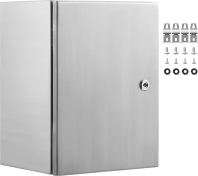Obrázek produktu pro SucceBuy ocelová spínací skříňka, 16 x 12 x 6 palců, 304 nerezová spínací skříňka, nástěnná skříňka pro venkovní elektrická a elektronická zařízení