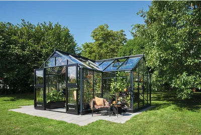Produktbild von Gewächshaus Juliana Orangerie inkl. Sicherheitsglas 3 mm 296 x 583 cm anthrazit/schwarz