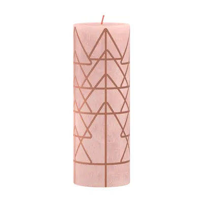 Produktbild von Bolsius Stumpenkerze rustikal 19 x 6,8 cm neblig rosa | 4 Stück