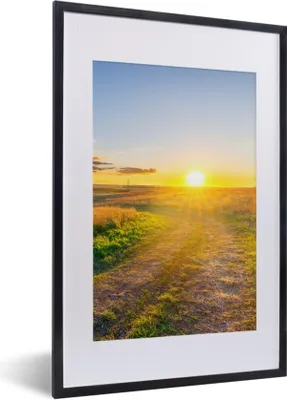 Produktbild von MuchoWow® Gerahmtes Poster Sonne - Natur - Landschaft 40x60 cm - Poster mit Schwarzem Bilderrahmen Wandposter Rahmen Foto Bilder - Poster in Rahmen