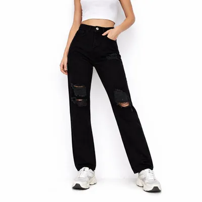 Produktbild von Straight fit Jeans, destroyed, aus Baumwolle