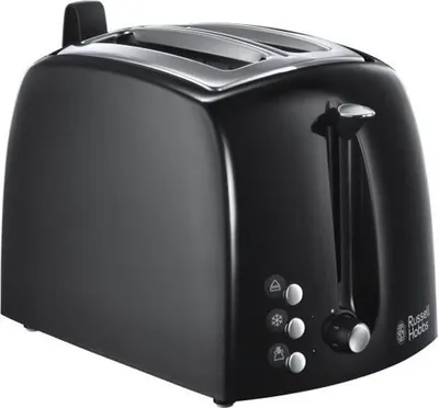 Zdjęcie produktu dla Toster, RUSSELL HOBBS 22601-56, długie otwory, funkcja rozmrażania, zatrzymania i podgrzewania, regulowane stopnie opiekania, 850 W, czarny