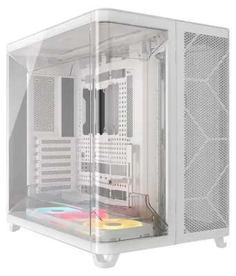 Produktbild von Corsair AIR 5400 LX-R RGB iCUE LINK, Midi Tower, PC, Weiß, ATX, EATX, micro ATX, Mini-ITX, Stahl, Gehärtetes Glas, Gaming