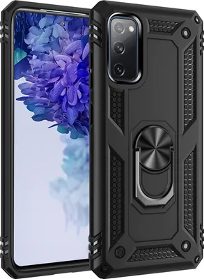 Image de Etui de protection pour Galaxy S20 FE, étui double couche résistant, testé militairement, avec support d'anneau pour Samsung Galaxy S20 Fan Edition noir
