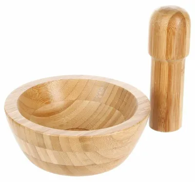 Produktbild von 5five Simply Smart Mörser mit Stößel, Gewürzmörser, Bambus, 13 x 5 cm, 120059