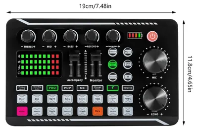 Produktbild von Mikrofon-Soundkarte mit Kabel für Smartphone und Computer, Live-Streaming und DJ-Anwendungen
