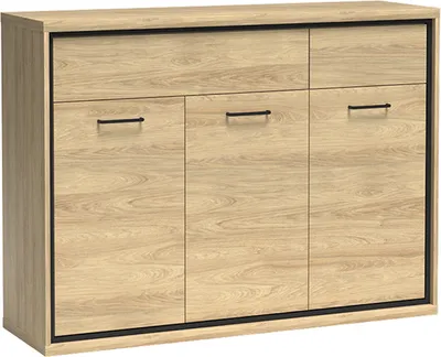 Produktbild von Sideboard MEGARA-161 aus Eiche Hickory, braun, 135x101x41 cm