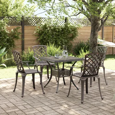 Produktbild von Maison Exclusive - 5-tlg. Garten-Essgruppe Bronzen Aluminiumguss