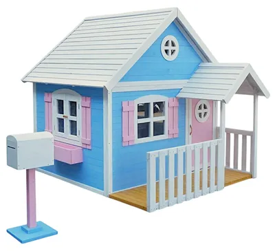 Immagine prodotto di Grande casetta in legno con veranda, modello GINGER HOME, dimensioni 194 x 229 x 210 cm, ideale per giochi e divertimento all'aperto