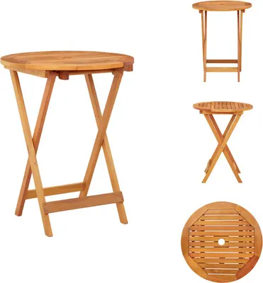 Obrázek produktu pro vidaXL Skládací zahradní stůl Ø60x75 cm z masivního dřeva eukalyptus - Zahradní stoly