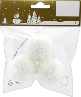 Produktbild von Weihnachtskugeln Styropor 4 cm weiß 3 Stück