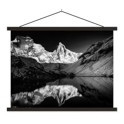 Produktbild von MuchoWow® Textilposter Kedartal Fotodruck schwarz/weiß 40x30 cm mit schwarzem Rahmen - Dekorationen