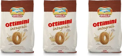 Produktbild von 3x Divella Ottimini Integrali Vollkornkekse Kekse mit Vollkornmehl 700g Biscuits Cookies italienische Kekse