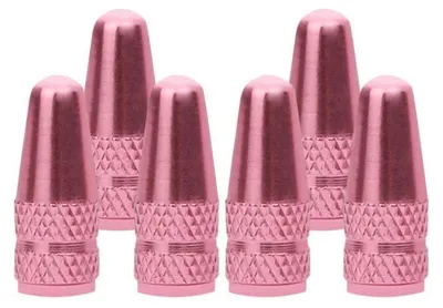 Immagine prodotto di Tappi per valvole per bicicletta, in lega di alluminio, colore rosa, confezione da 6 pezzi