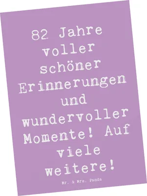 Produktbild von Mr. & Mrs. Panda Postkarte Spruch 82. Geburtstag - Lavendeltraum - Geschenk, Ansichtskarten, Grußkarte, Geburtstagsgeschenk, Happy Birthday, Ansichtskarte, Freude, Feier