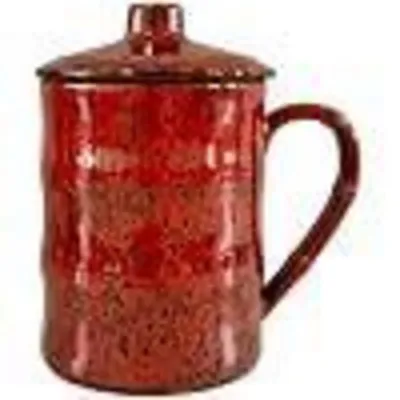 Produktbild von Große Keramiktasse 750 ml mit Deckel, Rot