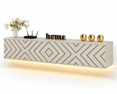 Produktbild von TV-Lowboard Fernsehschrank SIMPLY ART HÄNGEND Mit LED Cashmere/Cashmere 120cm