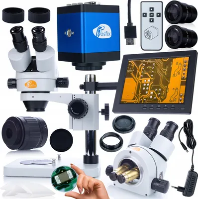 Immagine prodotto di Rosfix Set Microscopio Mercury Pro MSMP-T-PS1 + Telecamera Draco Blue PRO KMDBP HDMI VGA + Supporto per Display da 196 mm + Display da 8"