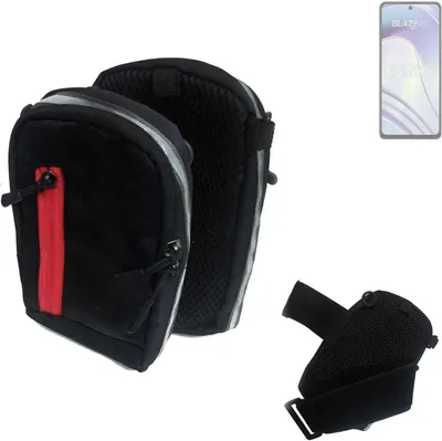 Produktbild von K-S-Trade Outdoor Gürteltasche Holster Umhängetasche kompatibel mit Lava Blaze Pro 5G schwarz Handy Tasche Case travelbag Schutz Hülle Handy Hülle