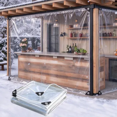 Productafbeelding van Afdekzeil, transparant, 420 g/m² met ingestanste ringen, 2,5 x 6,1 m, outdoor