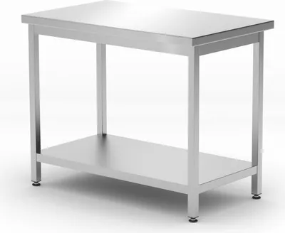 Produktbild von HENDI Zentraler Arbeitstisch mit Regalboden Budget Line - geschraubt, Tiefe 600 mm, Budget Line, 1000x600x(H)850mm