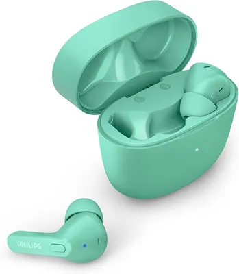 Produktbild von Philips TrueWireless Bluetooth In-Ear Kopfhörer mit Mikrofon, 18 Std. Spielzeit, IPX4 wasserresistent, komfortabler Sitz, TAT2206GR/00