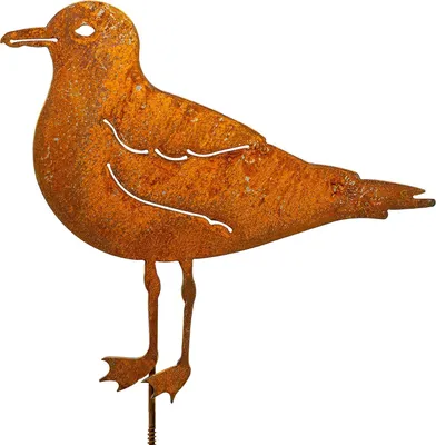 Produktbild von Metall Möwenfigur Gartenstecker, Rostoptik, für Drijfholz, Garten