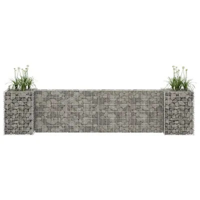 Image de Vidaxl Gabion-Pflanzer H-förmig 260 x 40 x 60 cm Stahldraht