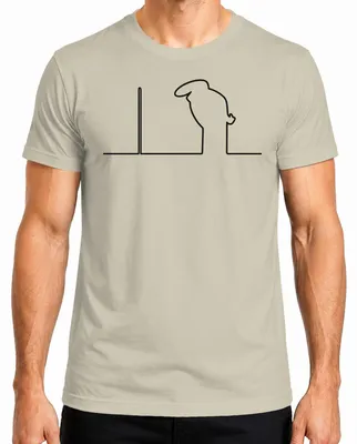Imagen del producto de Camiseta para hombre Balum, diseño "Strichmännchen" de Osvaldo Cavandoli, color natural, talla XL