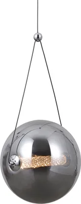 Zdjęcie produktu dla Lampa wisząca nowoczesna do salonu kuchni chrom dymiona szklana kula ciepła barwa LED 12W RASTIA Italux