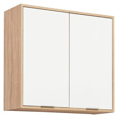 Image de Placard haut de cuisine "Vanessa" - Beige/Blanc - L 80 x H 72 x P 30 cm