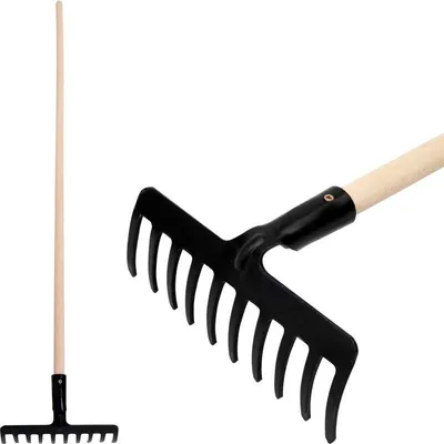 Obrázek produktu pro Hrábě zahradní Strend Pro Premium R-606, 10 zubů, kované, dřevěná násada