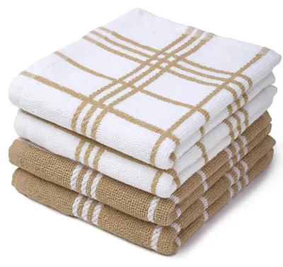 Image de Lavette éponge coton - Éponge - Beige - 61 x 41 cm - Lot de 4 absorbantes