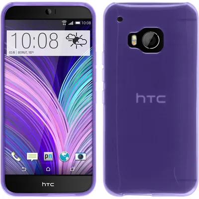 Produktbild von PhoneNatic Case kompatibel mit HTC One M9 - lila Silikon Hülle transparent + 2 Schutzfolien