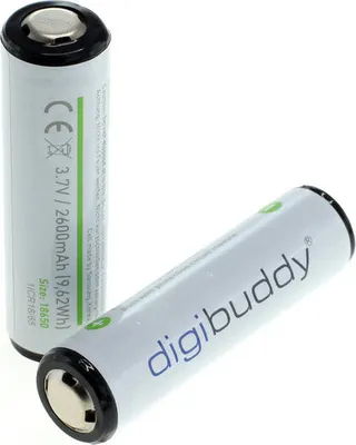 Immagine prodotto di digibuddy Batteria ricaricabile 18650 Li-Ion - Confezione da 2 pezzi