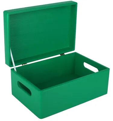 Imagen del producto de Caja de madera grande verde Creative Deco, caja de almacenamiento, 30 x 20 x 14 cm (+/-1 cm)