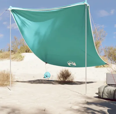 Produktbild von Möbel Strand-Schattenzelt mit Sandsäcken Grün 214x236 cm - Campingzelte 4008642